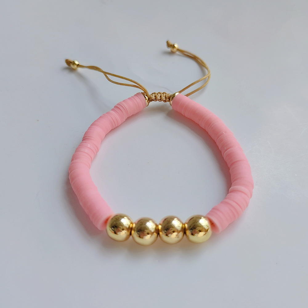 Ethnic Style Geometric Artificial Crystal soft clay Copper Beaded Pearl Womenu0027S Bracelets