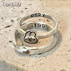 可愛兔子戒指ins女學生甜美卡通小兔情侶對戒指環閨蜜節日禮物