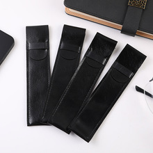 匠心制作pu皮革单面绒布笔袋可印制黑色钢笔袋水晶笔签字笔包装袋