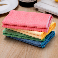 超细纤维4p小方格抹布厨房清洁吸水洗碗布家居多用清洁巾百洁布