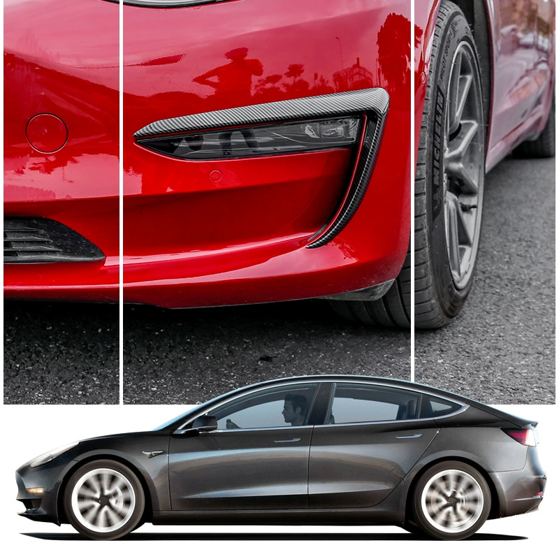 Для Tesla Model 3, накладки-брови на фонари, декоративные рамки противотуманных фонарей, наружная модификация, автомобильные аксессуары
