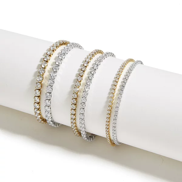 Bracelet Women's European and American Flash Explosive Zircon Bracelet Temperament Light Luxury High-end Jewelry Niche Diamond Tennis Bracelet