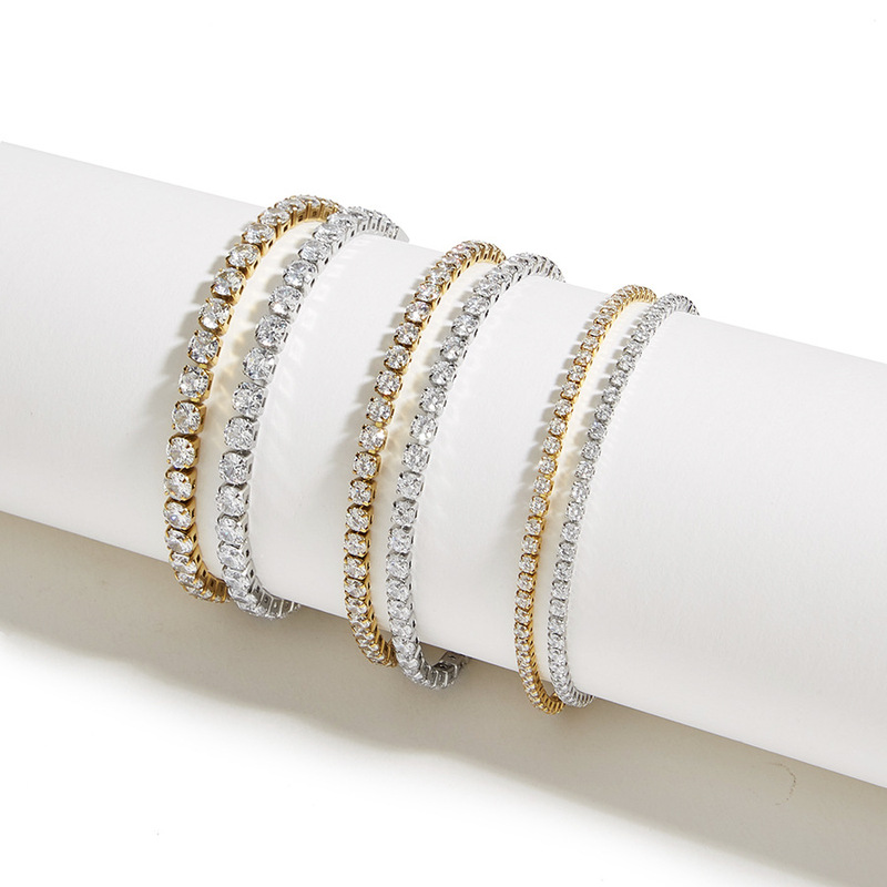 Bracelet Women's European and American Flash Explosive Zircon Bracelet Temperament Light Luxury High-end Jewelry Niche Diamond Tennis Bracelet