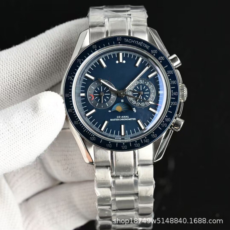 Speedmaster Multifunctional Chronograph Watch Scratch-Resistant and Wear-Resistant Fully Automatic Mechanical Men's Watch Waterproof Luminous Watch