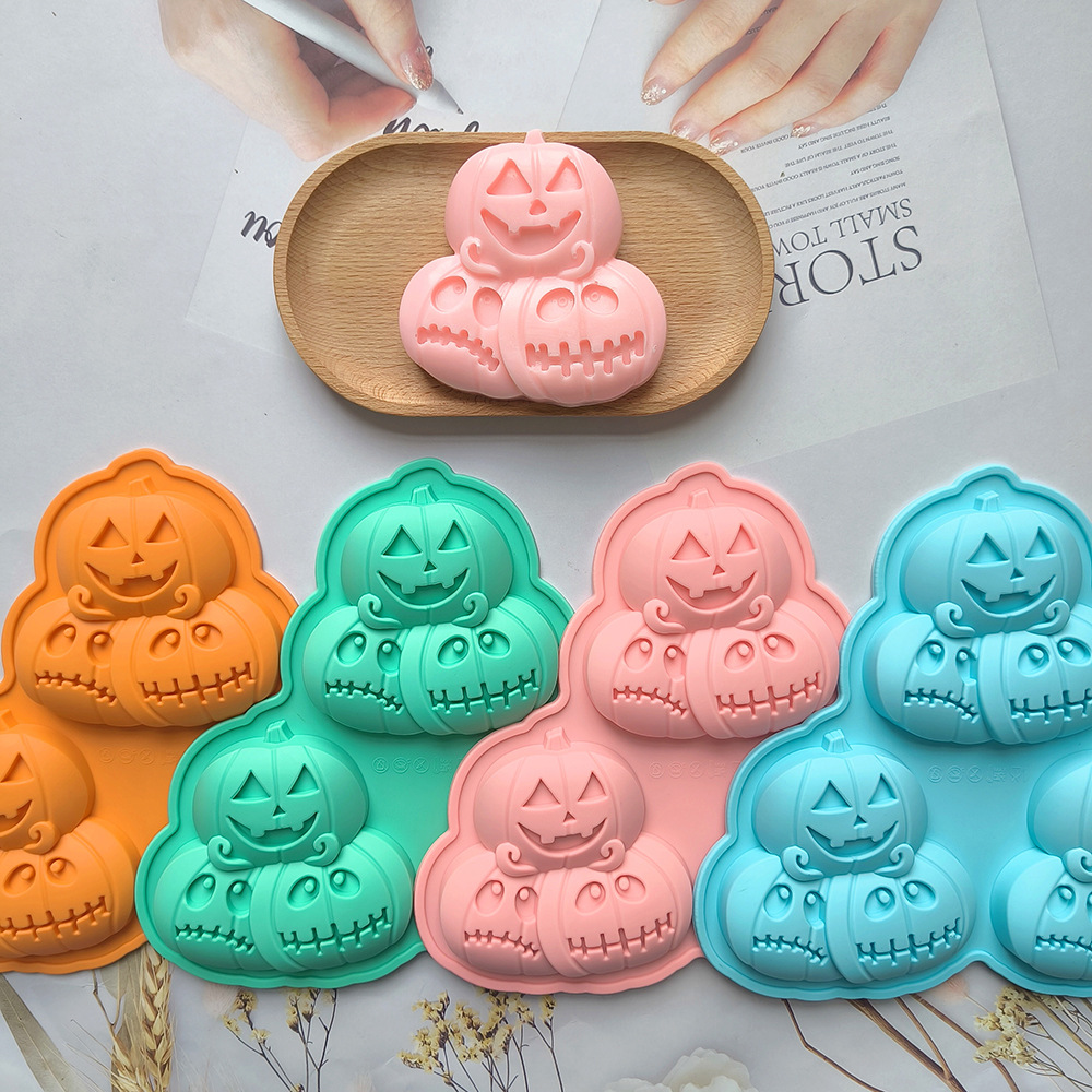 3 líneas Halloween calabaza 724 molde de galletas de jabón molde de galletas de chocolate DIY molde de pastel de calabaza