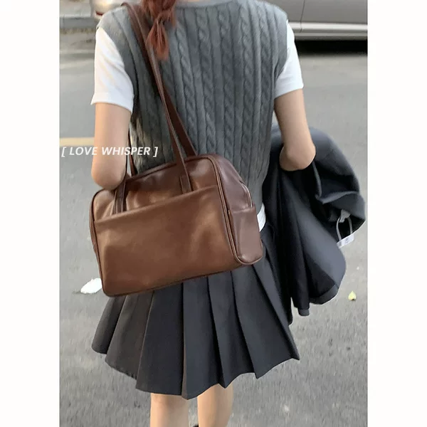Vintage Niche Large Capacity Bag Women's Autumn 2024 New Simple Underarm Bag All-match Large Capacity Tote Bag