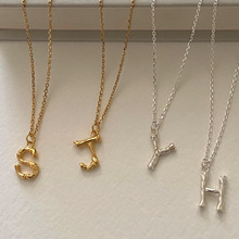 范智喬韓版歐洲北歐英文字母項鏈飾品925純銀項鏈吊墜項飾