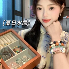 晗珞~玛瑙草莓晶淡水珍珠手链清新甜美气质手串精致小众手饰批发