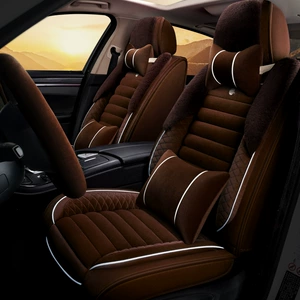 [Cross-border exclusive] full-enclosed car cushion winter seat cover ins net red with cute short plush seat