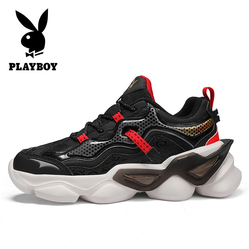 Playboy Men's Dad Shoes Summer Breathable Versatile Casual Sports Thick-Soled Youth Trendy Breathable New Model