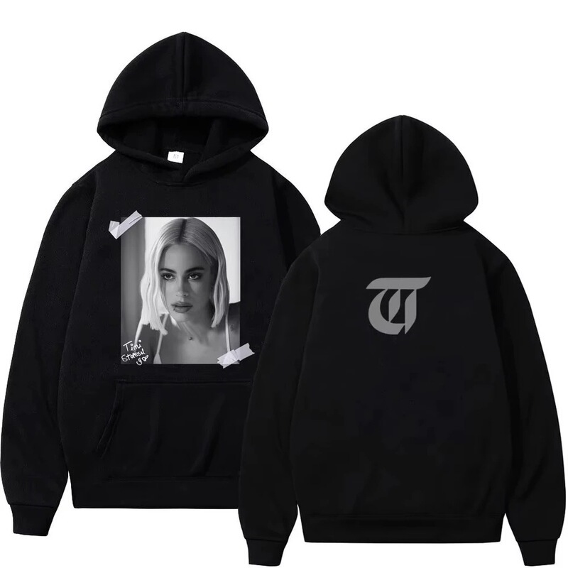 【Cross-Border European Size】Singer Tini Stoessel Album Retro Graphic Sweatshirt for Men and Women Aesthetic Trend