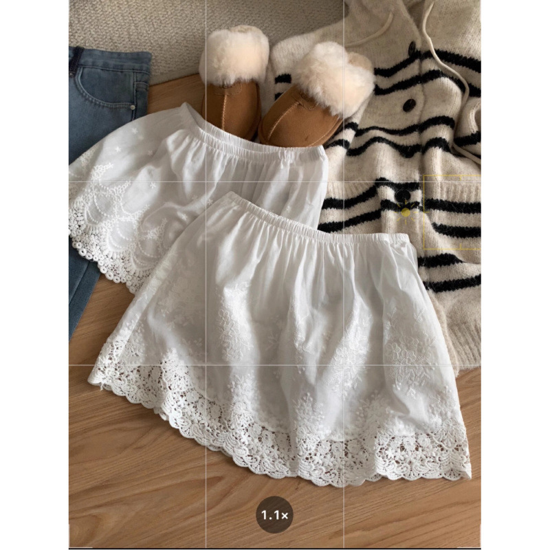 Anti-Exposure Korean-Style Niche Lace Embroidery Layered Skirt High-Waisted Layered Bottoming Skirt Covers Buttocks