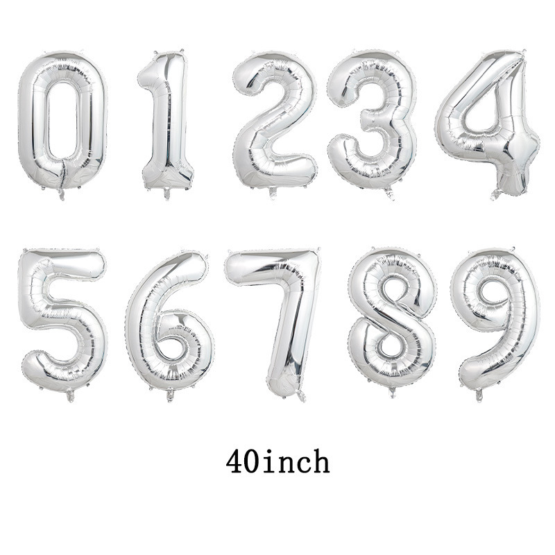 クロスボーダー卸売 40inch アメリカ版デジタルホイルバルーン模造アメリカンスリムデジタル誕生日パーティー装飾バルーン|undefined