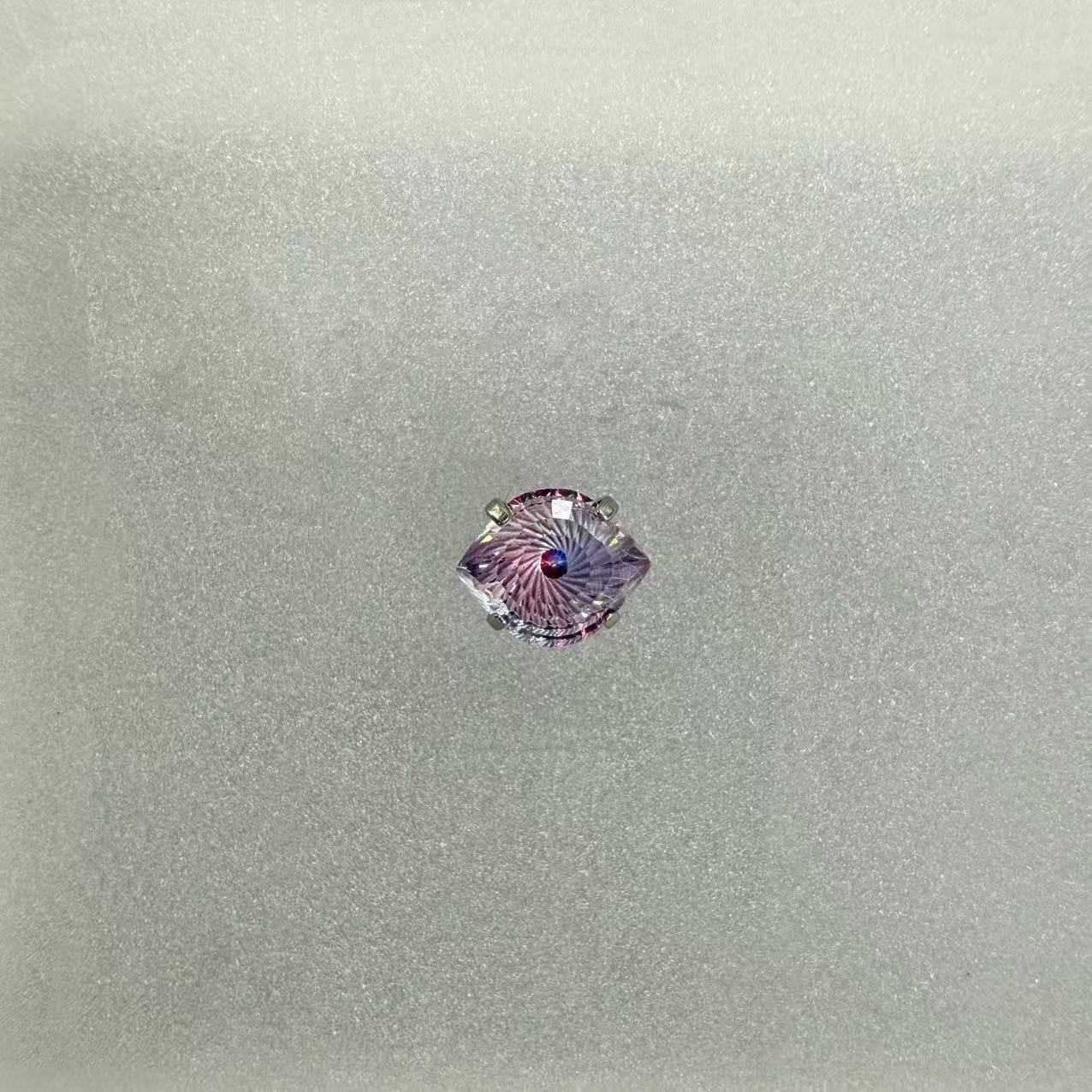 广格F136 Titanium Alloy 碗托恶魔之眼5A级 Cubic Zirconia Ear Stud Two Tone 渐变6*7.5眼睛 Ear Stud