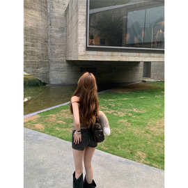 ！辣妹低腰修身显瘦水洗休闲皮短裤热裤女潮