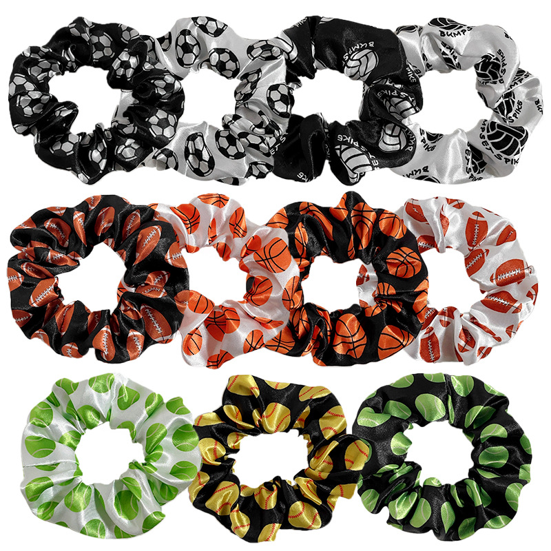 Amazon Cross-Border Printed Softball Rugby Scrunchie Football Basketball Volleyball Cheerleading Sports Headband