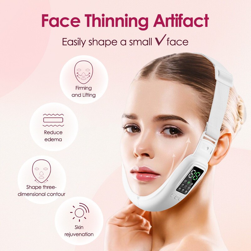 Cross-Border New Model Facial Massager Ems Microcurrent Device for Facial Lifting and Firming, Vibrating V-Face Beauty Device