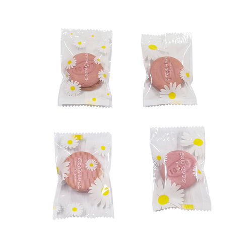 Daisy pattern machine sealing bag, transparent pastry and baked food packaging bag, snowflake nougat bag