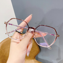 新款复古多边形透明韩版素颜平光镜女ins网红学生近视镜框架眼镜