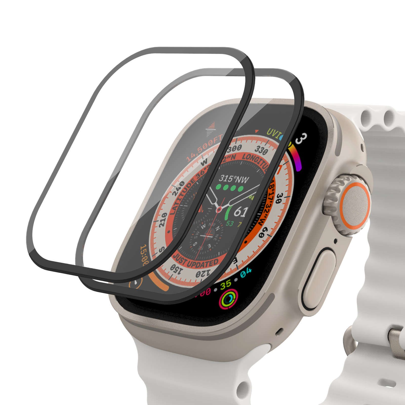 适用于Apple Watch Ultra7代钢化膜全系列防刮防指纹无气泡玻璃膜