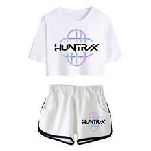 跨境新品亚马逊KPop Demon Hunters套装夏季女露脐短袖短裤时尚