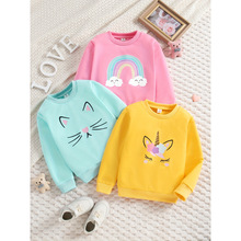 T 26736 Girls Cartoon Print Long Sleeve Hoodie Ůͯ��ͨӡ��