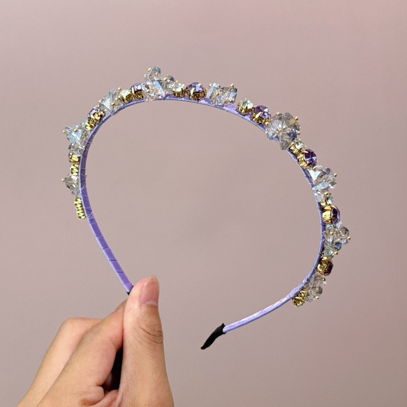 Corea del Sur joyería Dongdaemun cristal rhinestone diadema francés elegante diadema banquete horquilla diadema pelo presionando tocado femenino