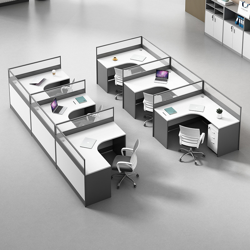 Desk staff 2/4/6 person office desk and chair combination simple modern screen staff Foshan factory outlet