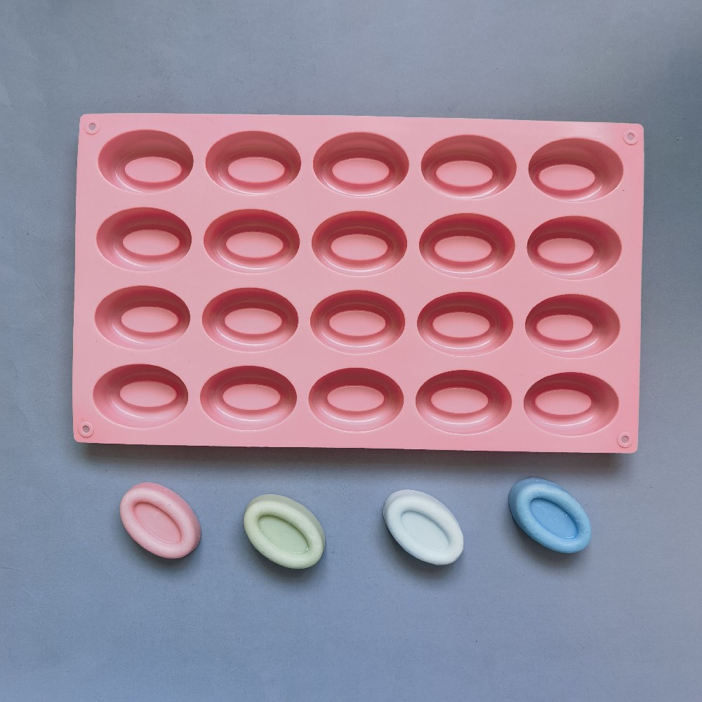 20 donuts elípticos 47 molde de silicona pastel helado pudín molde de postre jabón utensilios
