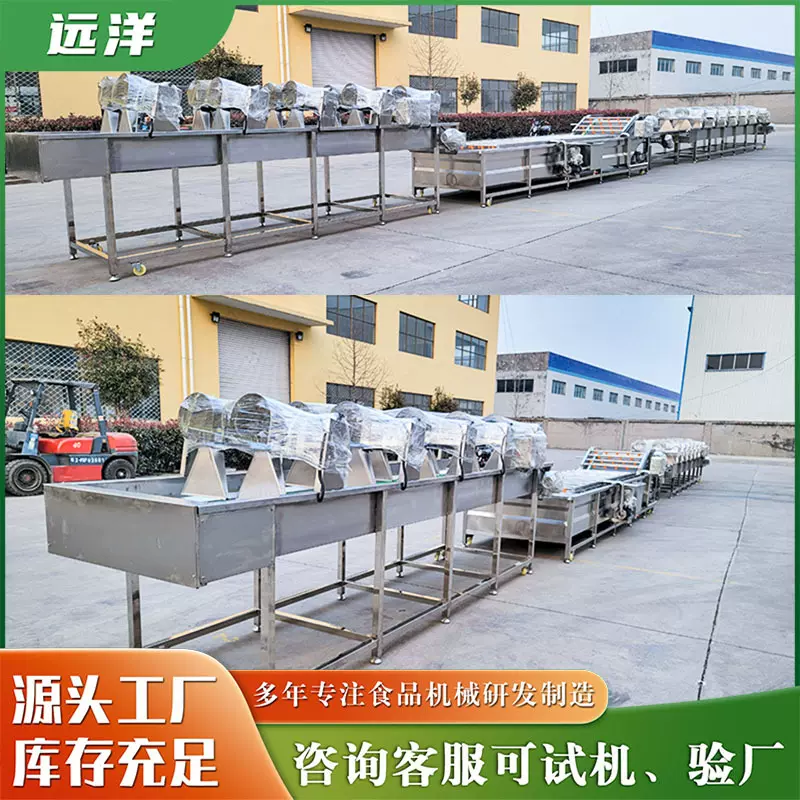 果蔬商用清洗机竹笋玉米净菜清洗设备食品外包装袋清洗风干流水线