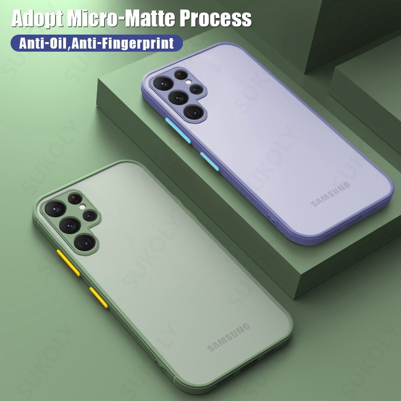 Suitable for Samsung S26 Skin-Feel Phantom Phone Case A34 Frosted Transparent A55 Contrasting Color Eye Protection S25Fe Protective Case