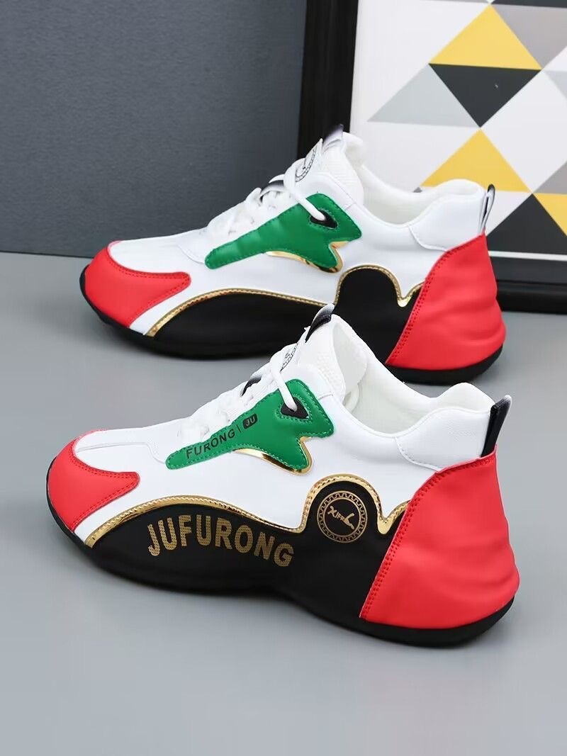Chaussures pour hommes, baskets blanches unisexes épaisses, chaussures de sport tendance pour le printemps, style populaire sur TikTok, chaussures de papa pour couples_voghion.com