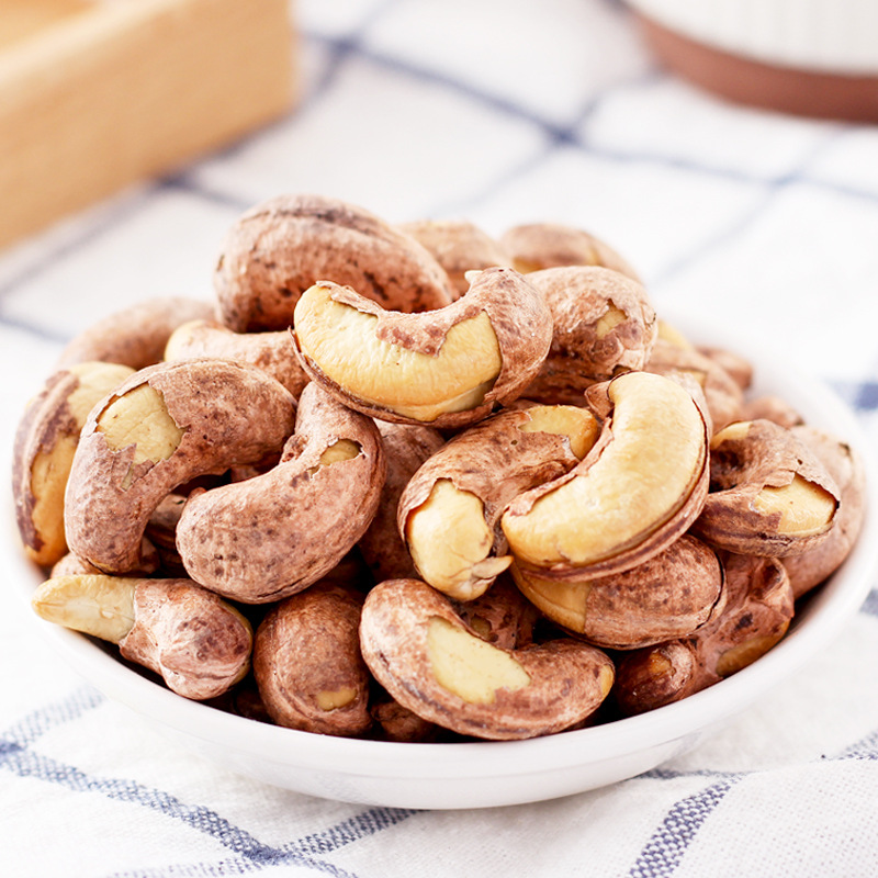 帶皮腰果仁鹽焗口味烘培紫皮越南特產堅果炒貨稱斤500g