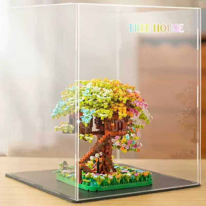 Конструктор Building Set Legо Cherry Blossom Tree, маленькие кирпичики, варианты LED и из акрила, подарок на день рождения