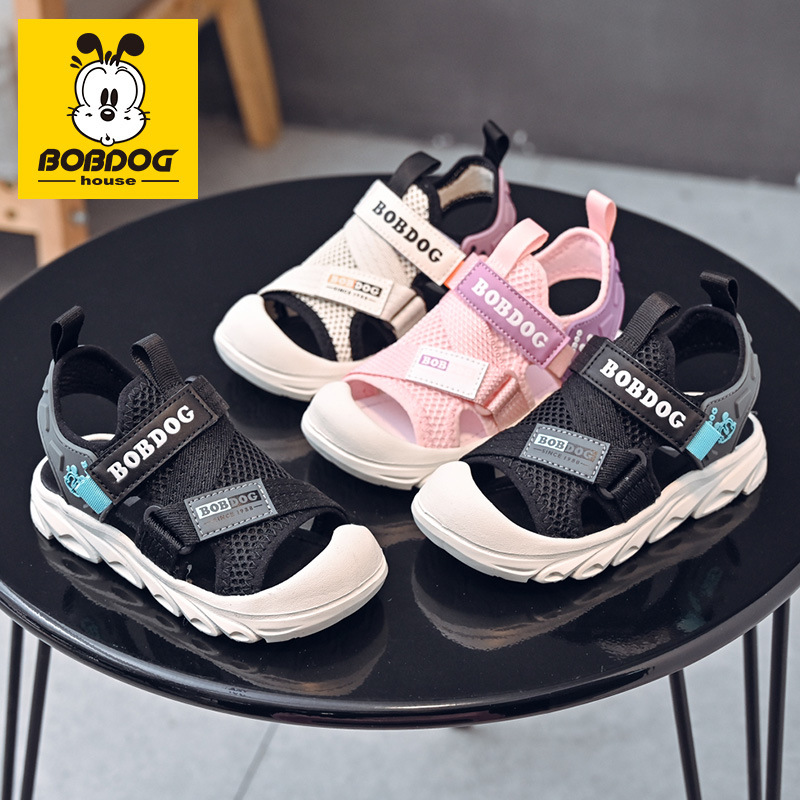 Babu 2024 Summer New Children's Sandals Mid-Big Children's Casual Non-Slip Slippers Boys and Girls Soft Bottom Beach Shoes