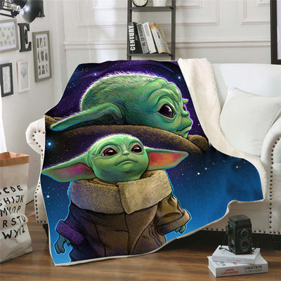 Cross border Specifically for Flannel blanket 3D Digital sofa Blanket Yoda baby One piece On behalf of