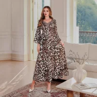 Пятно новый трансграничный леопардовое платье abaya Ближневосточная мусульманская женская элегантная дама абайская одежда
