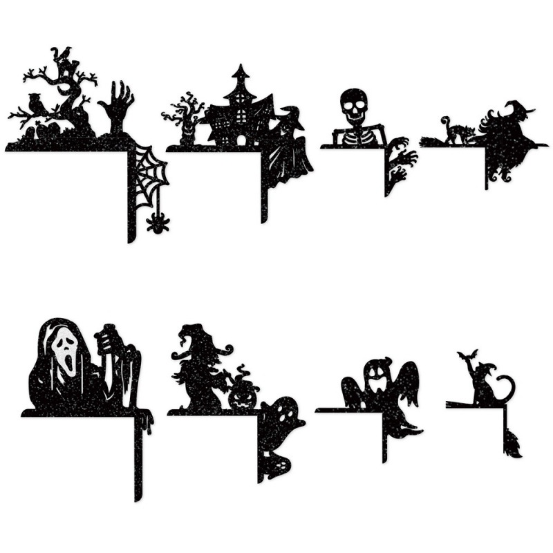 Nuevas pegatinas de esquina de decoración de fiesta de Halloween europeas y americanas, pegatinas de interruptor, pegatinas de papel flash de decoración de esquina de puerta de Halloween