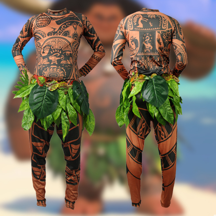 Moana Maui Cosplay Halloween Costumes, Children's & Adult's In-Stock Sets