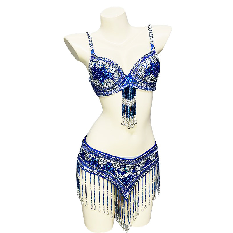 Belly Dance Bra Girdle Suit High-End Sexy Stage Performance Clothing Nightclub Sequin Bead Embroidery Performance Clothing