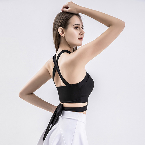  Yoga Wear Strap Sports Fitness Vest Women's Running Sports Cross Back Beauty Underwear with Breast Pad Tops for Women
