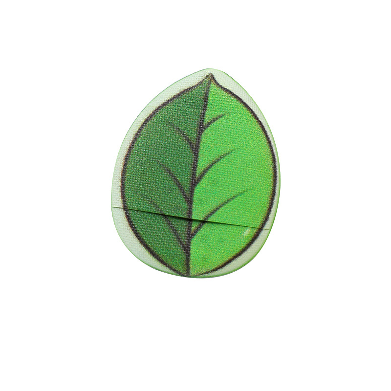 Fábrica personalizada impresión de hojas de dedo polvo no comer polvo de polvo de dedo de maquillaje esponja almohadilla seca y húmeda