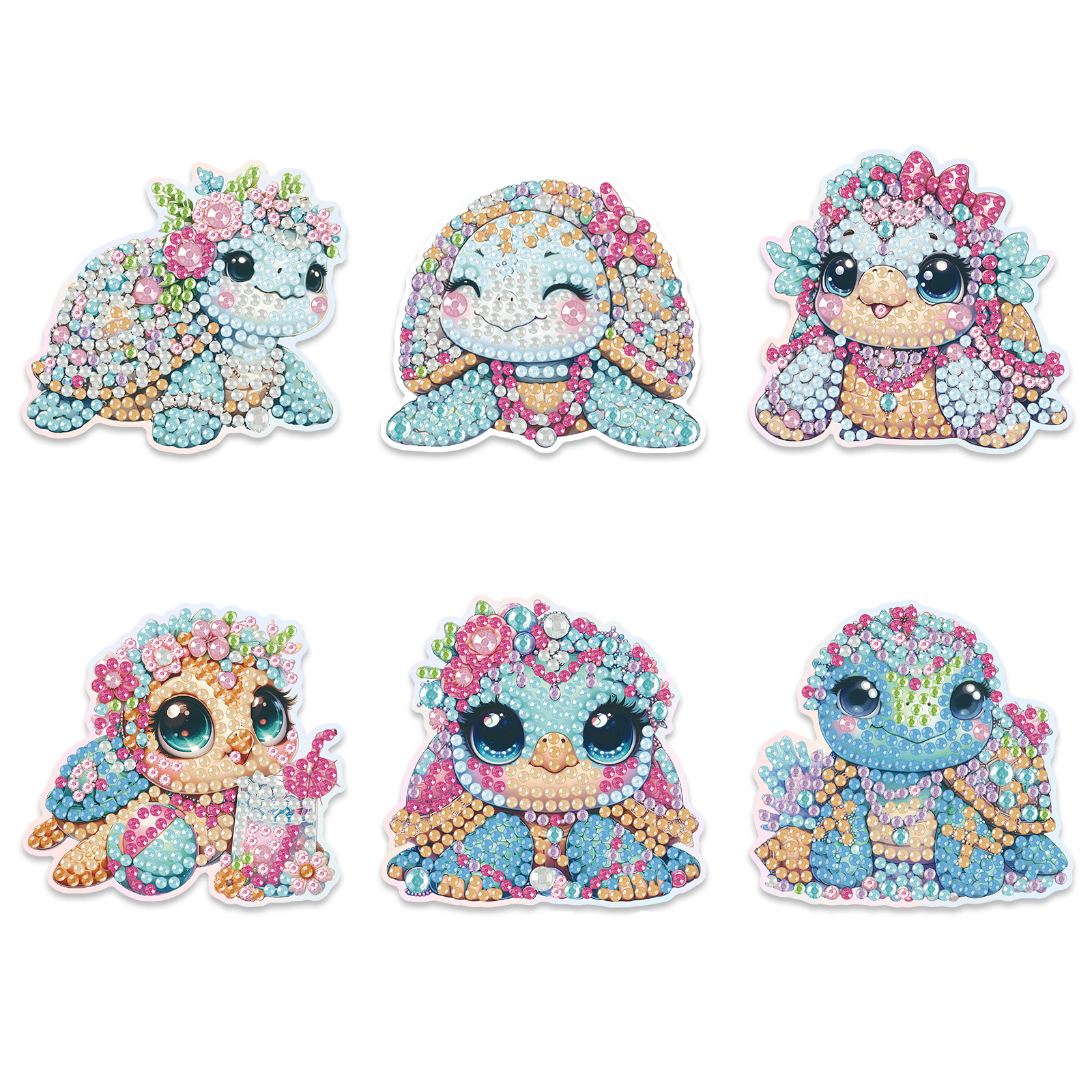 Ventas transfronterizas mejores pinturas de diamantes hechas a mano artesanías de dibujos animados animales suaves pegatinas magnéticas multi-pieza pegatinas de refrigerador de cocina