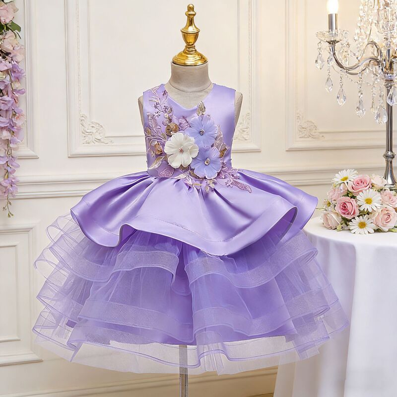 Children's Dress Princess Dress Flower Girl's Wedding Dress Tutu Dress Birthday Host Evening Dress Girl's Show Dress