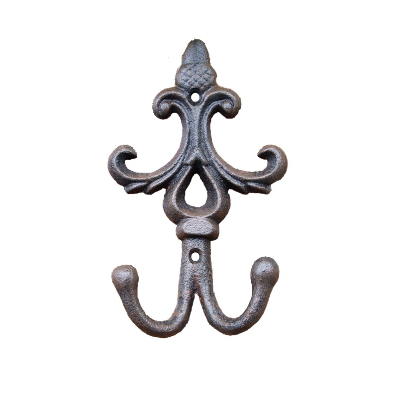 Gancho Perchero de Hierro Fundido Decorativo para Hogar y Jardín