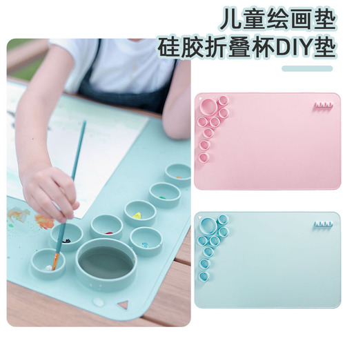 新款宝宝外出亲子硅胶垫餐垫便携式隔热垫热销儿童涂鸦绘画可水洗