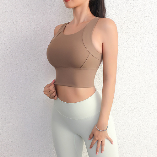 Yoga Fitness High-Intensity Shockproof Sports Bra with Underwire Backless Design, Quick-Drying Breathable Push-Up Yoga Bra