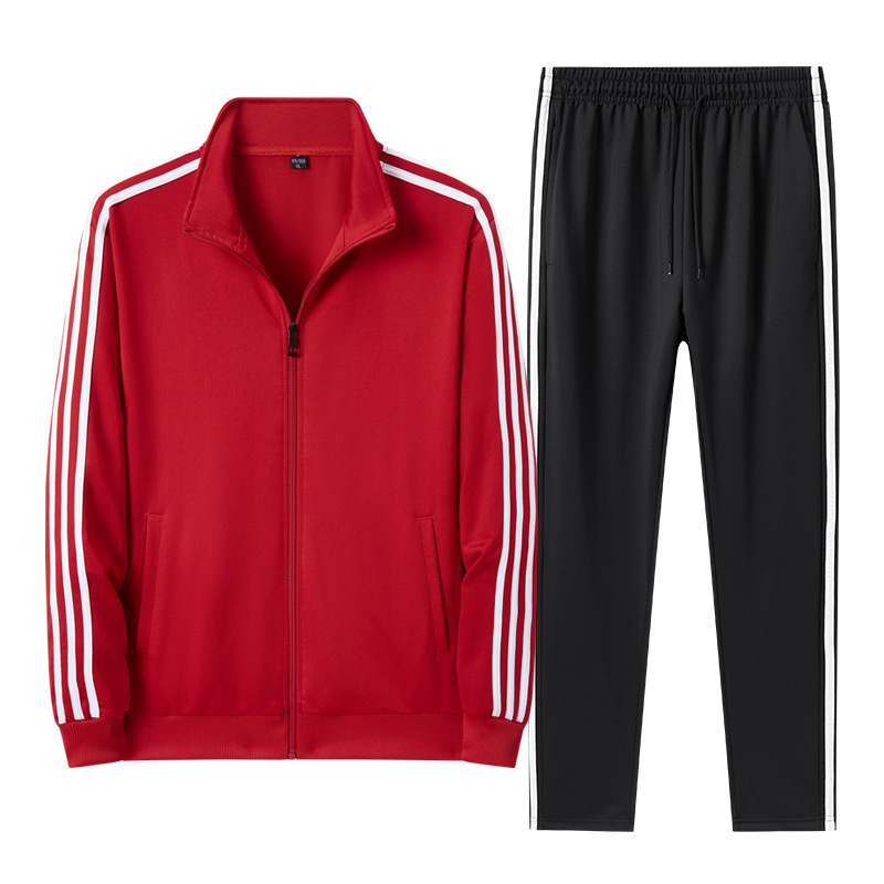 Primavera y otoño juego deportivo de hombre cardigans jeans jóvenes sueltos hombres cuello de pie casuales de dos piezas pantalones de manga larga