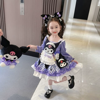 女童秋装新款库.洛米衣服卡通洛丽塔连衣裙生日cos服儿童公主裙子