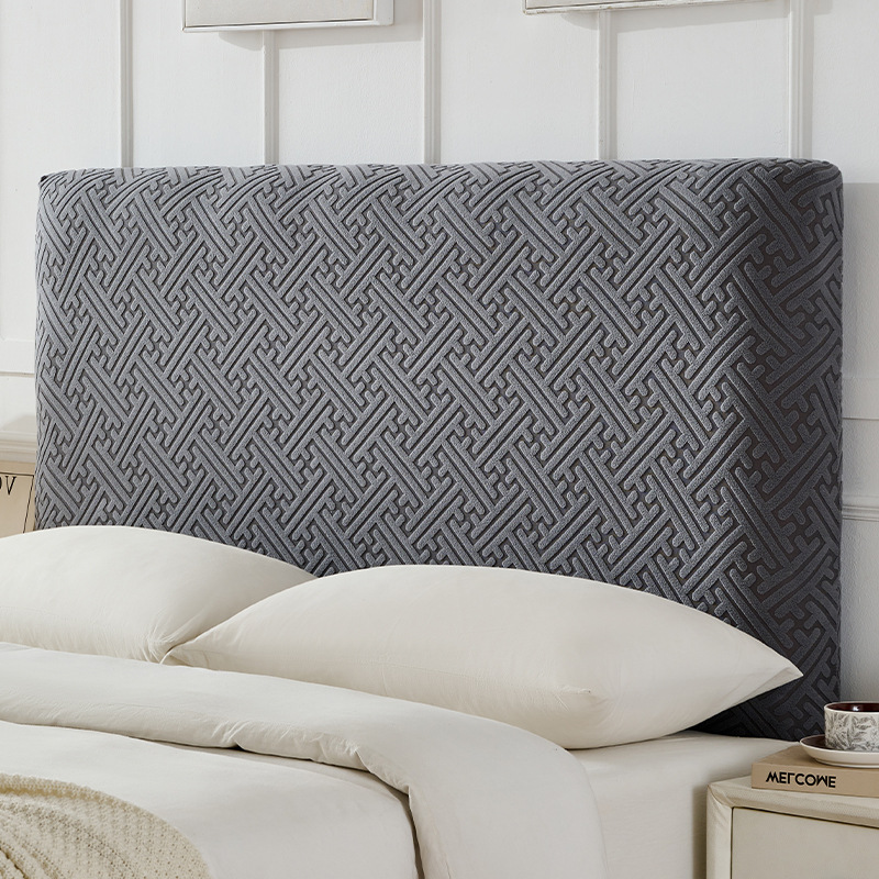 Funda de cabecero de jacquard gruesa, a prueba de polvo, antideslizante, resistente al desgaste, protector de cabecero elástico de cobertura completa para uso doméstico.